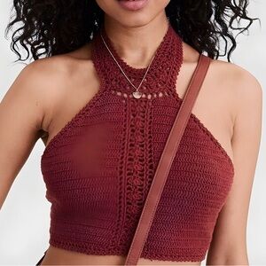American Eagle crochet halter top